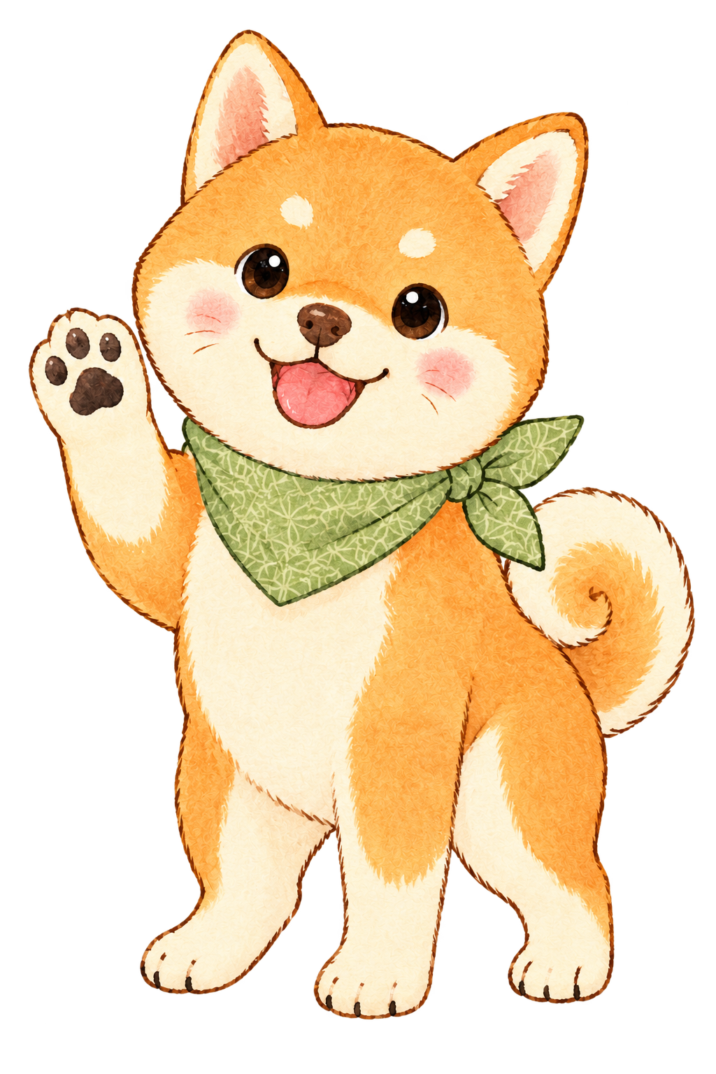 親子時光屋日系柴犬吉祥物揮手歡迎